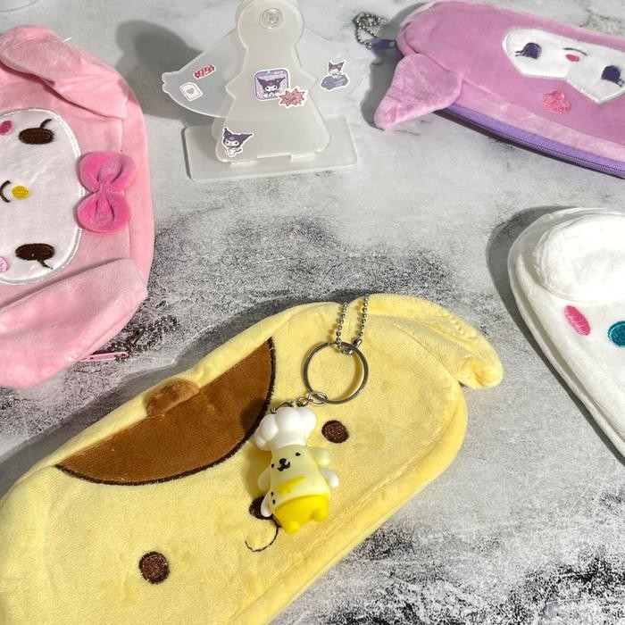 

New Kotak Pensil SANRIO bahan Kain Bludru Lucu Cute Melody Kuromi TERMURAH COD