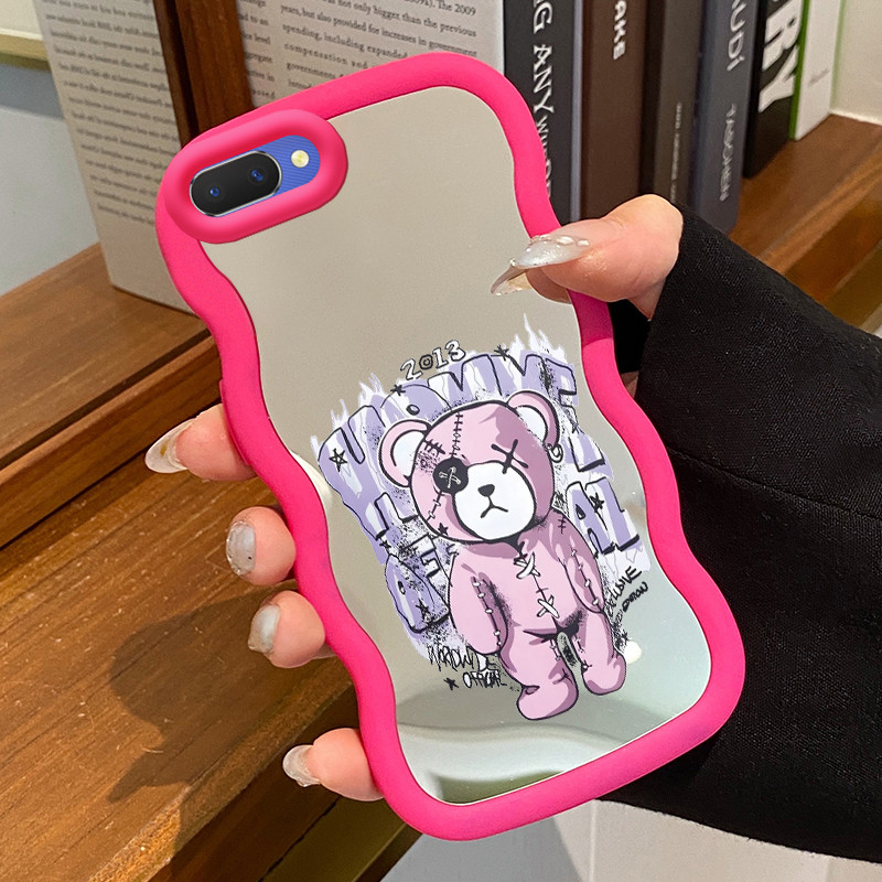 Casing Untuk OPPO A5 A3s A12E Realme C1 Case Casing beruang kecil yang rusak Pola HP Cesing Macaron 