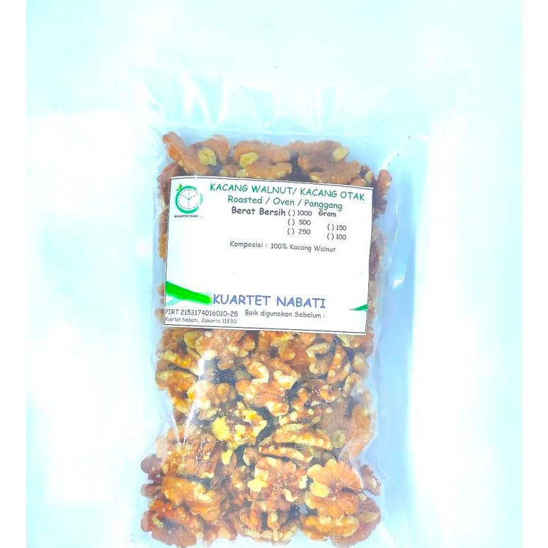 

250gr Roasted Extra Light Walnut Organik- Kacang Otak Premium - Oven Matang Varian Rasa Original/