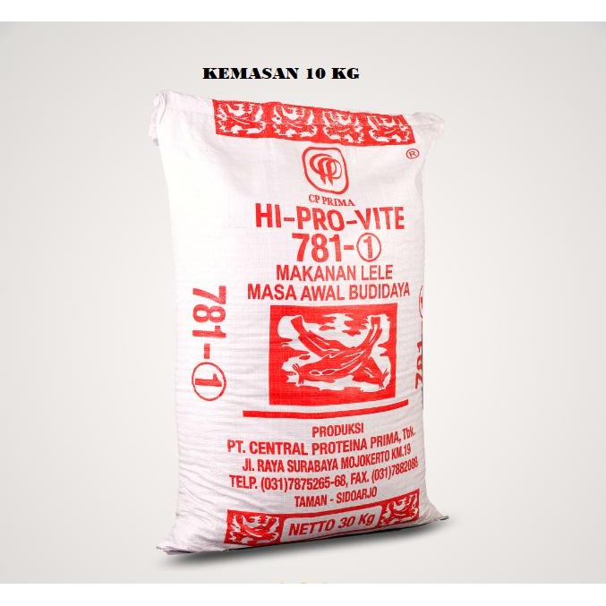 HI PRO VITE 781-1 PAKAN PELET IKAN 10 KG UKURAN PELET 1 MILI UNTUK BIBIT UKURAN 7-8 CM LELE NILA