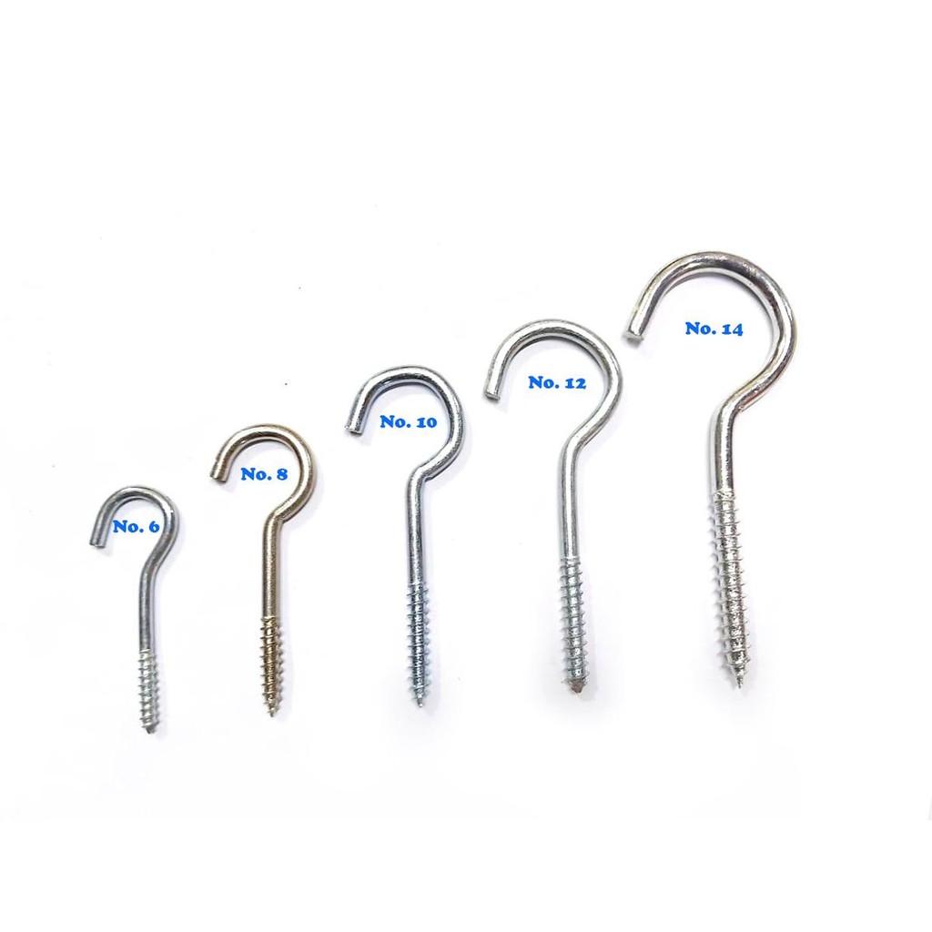 GROSIR TERMURAH Per 10 Pc Skrup Gantungan Buka Sekrup Kapstok No.14 ( 9cm ) / Baut Screw Hook Gantun