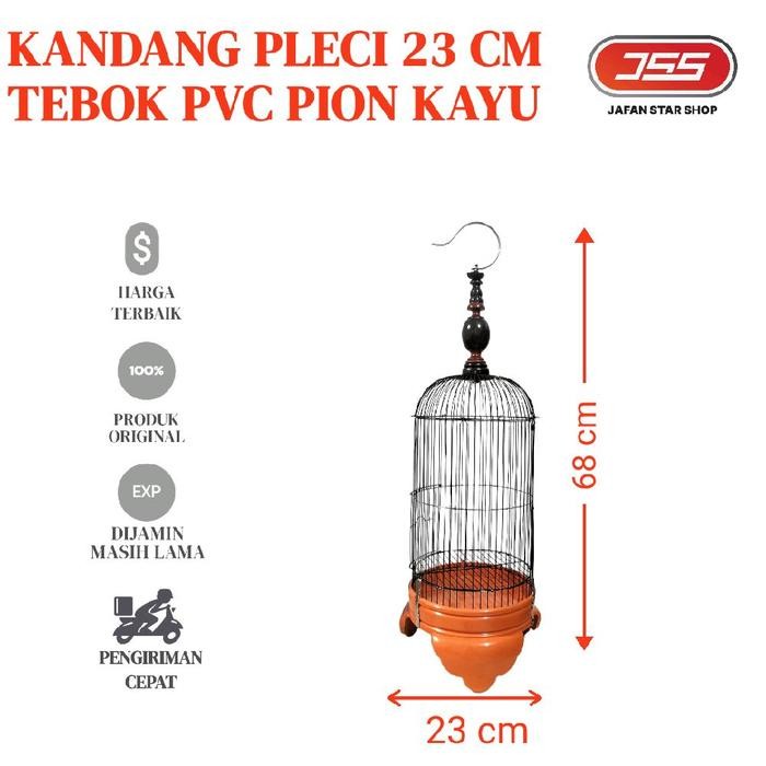 Phoenix Aviary - Kandang Pleci Pvc Diameter 23 Cm Sangkar Burung Berkualitas Tinggi Untuk Pleci