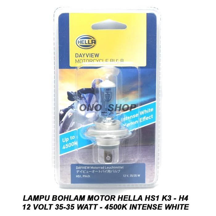 Lampu Bohlam Motor Hella HS1 K3 - H4 -12 Volt 35-35 Watt - 4500K White