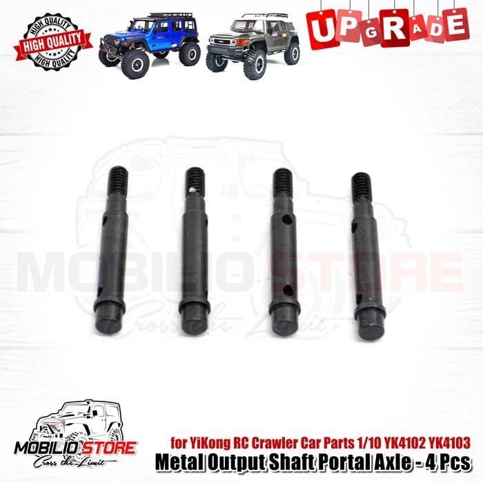 Metal Output Shaft Portal Axle - 4 Pcs for YiKong 1/10 YK4102 YK4103