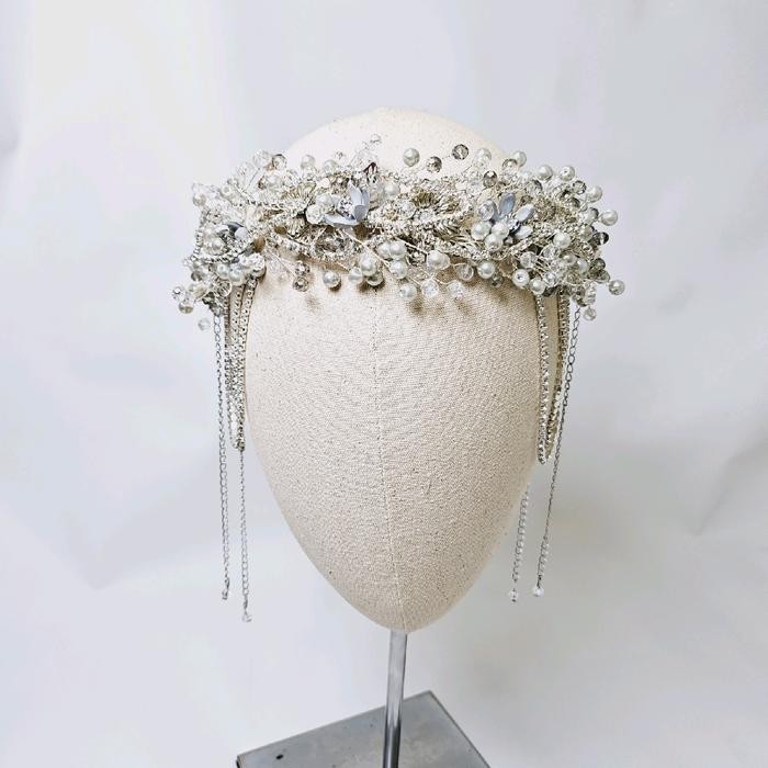 Mahkota juntai pengantin tiara headpiece model denna