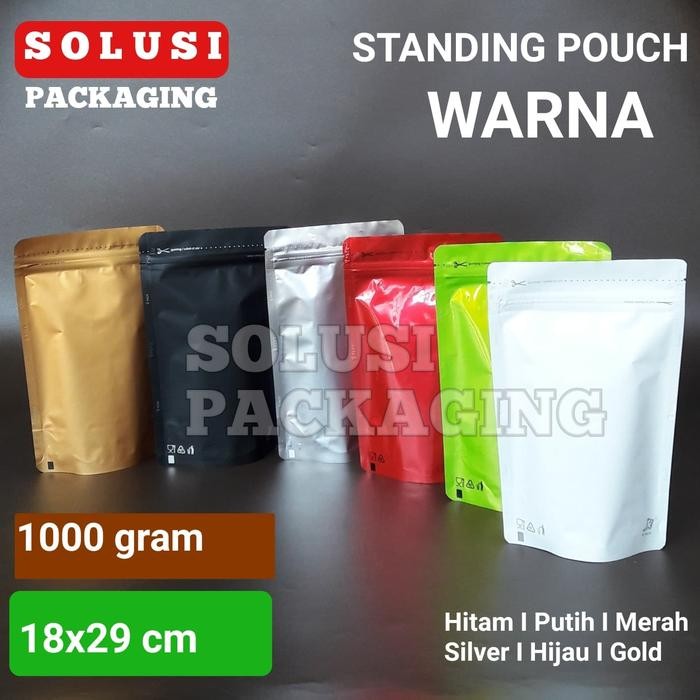 Standing Pouch Warna 18X29 Cm/Stand Pouch/Plastik Klip Kemasan Kpack Terlaris