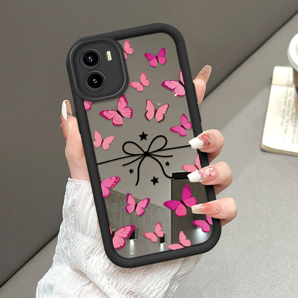 Casing Hp Untuk VIVO Y15S Y01 Y01A Y15A Y15C Cermin Softcase Case Phone Kesing Kupu 1258 JZ