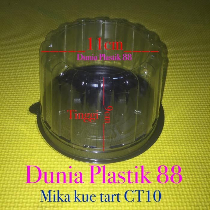 DJJ 10PC MIKA CT10 box plastik tempat kue tart kecil mini bulat coklat