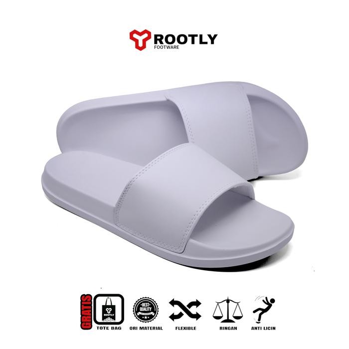 setia Rootly - Sandal Pria Wanita Hitam Polos Selop