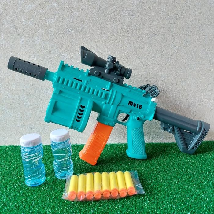 STOK TERBATAS  MAINAN TEMBAKAN MODEL M416 3IN1 NERF BUBBLE SUARA MAINAN ANAK LAKI TERJANGKAU