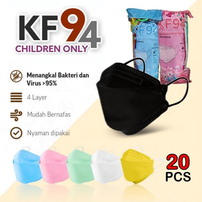 kfiv New Masker Anak Kf94 Polos 4Ply Masker Kf 94 Anak Careion Isi 20 Pcs