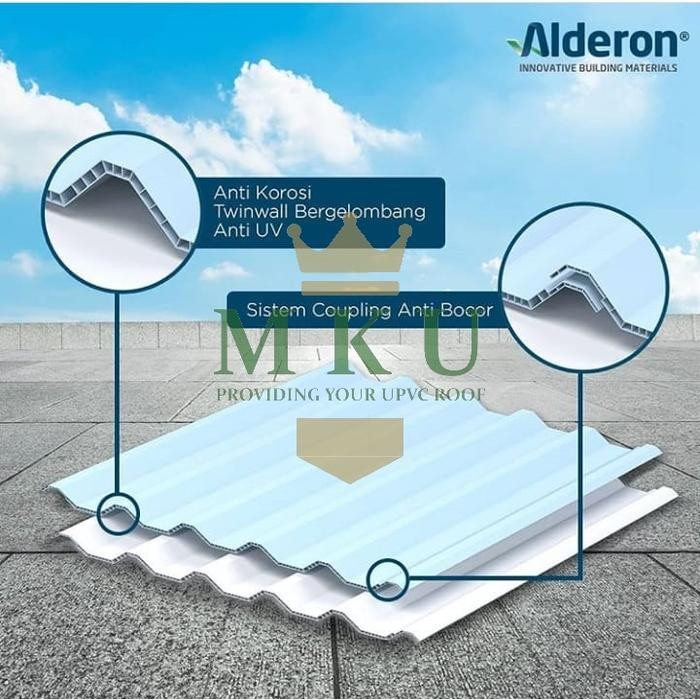 Atap Upvc Alderon -830 10 Mm (Semi Transparan / Translucent) - 1/2 Mtr