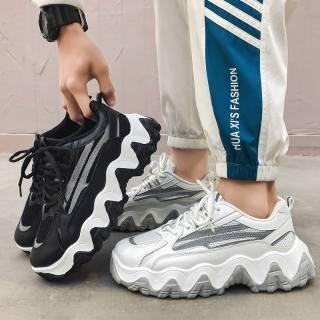 muna PBT SEPATU SNEAKER PRIA IMPORT - KASUAL MENS SPORT FASHION 2023GZ02(FREE BOX POLOS Hitam Putih