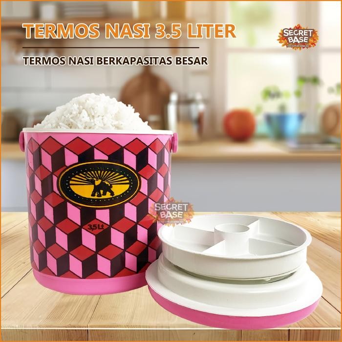 BelanjaHemARt- Hijau [Cod] Termos Nasi 3,5 Liter - Termos Es Batu Tahan Lama / Rice Bucket / Tempat