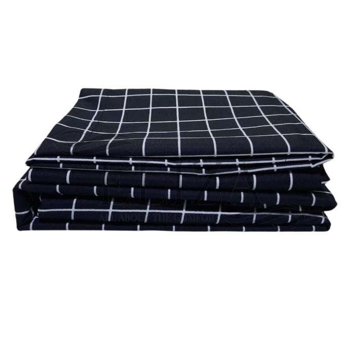 Sprei Classic Gingham Kotak Monokrom Aesthetic (120X200 160X200 180X200) Tinggi 20Cm Terlaris
