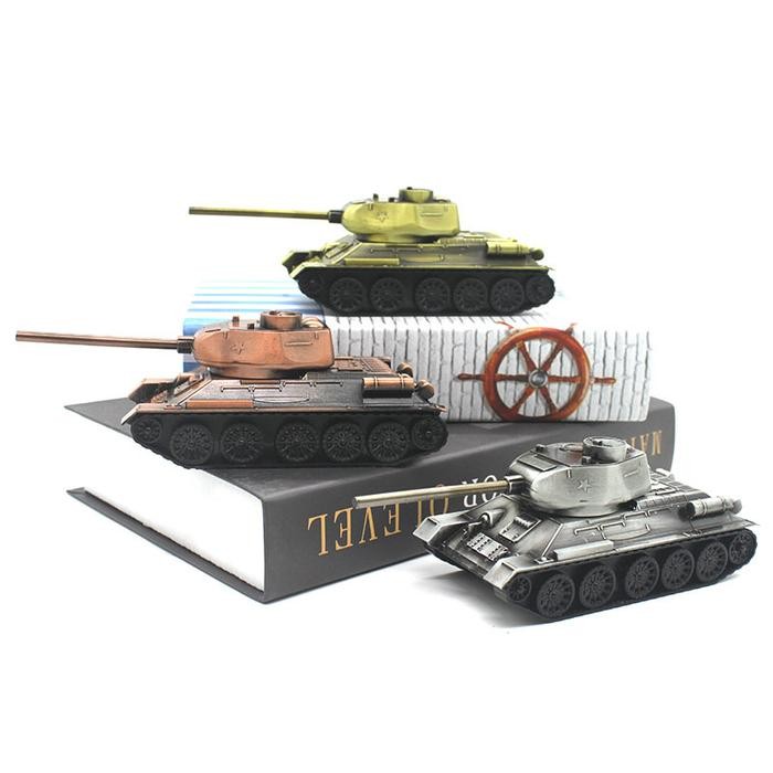 Miniatur Diecast Tank Baja T34 Tempur Perang Dunia Wwii Bahan Besi