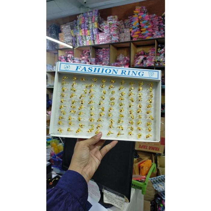 ahxj- Cincin Anak Emas Mainan Isi 100 Pcs Kecil