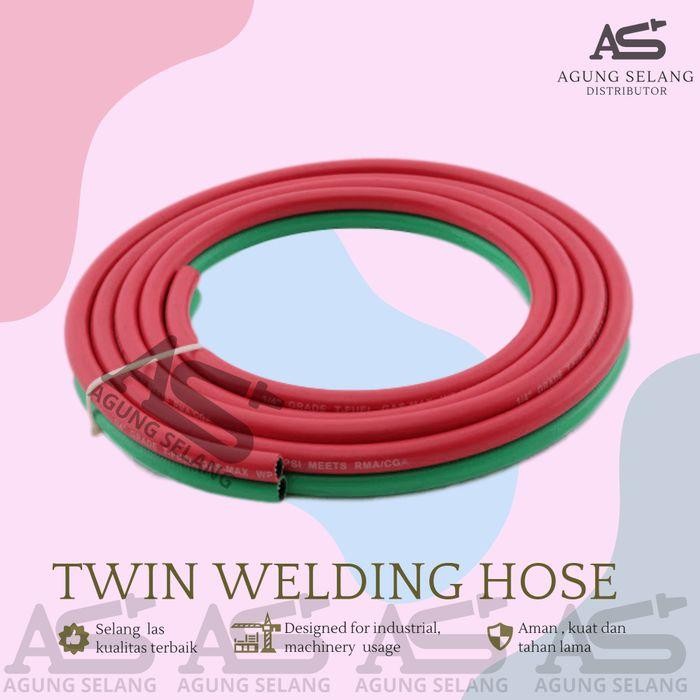 702s- Selang Las Ncr Double 1/4 - 3/8 Twin Welding Rubber Hose Thailand