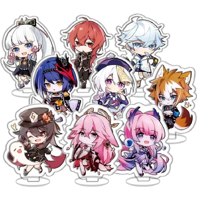 Genshin Impact Anime Figure Model Plate, Diluc, Venti, Xiao Zhongli, Scaramouche, Heizou, Cyno,