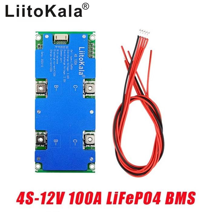 hyjk- Liitokala Bms Lifepo4 4S 12V 100A Bms Baterai Lifepo4 12V