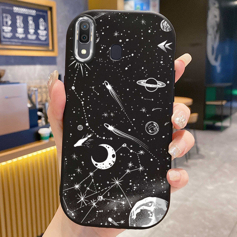 Casing Hp Untuk Samsung Galaxy A20 A30 M10s Case Roket Galaksi Indah Solid Color Phone Cover Kasing 