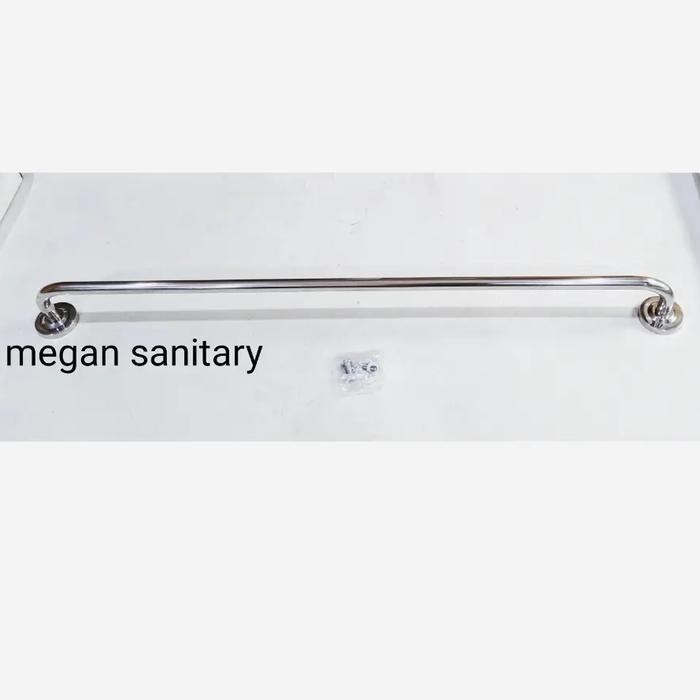 Gantungan handuk stainless panjang 80 cm tebel kilap