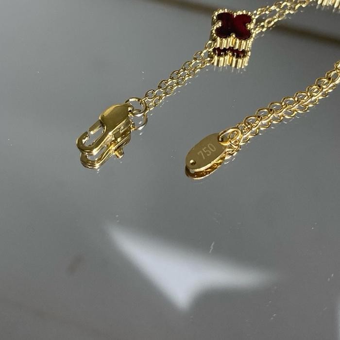 ProsesCPT- Klover Gelang Titanium Redblack Anti Karat Anti Luntur Kait Lobster Emboss 750 Gelang