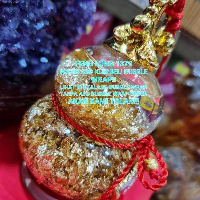 Hiasan Pajangan Kristal HOLO LABU EMAS KOIN KUNO