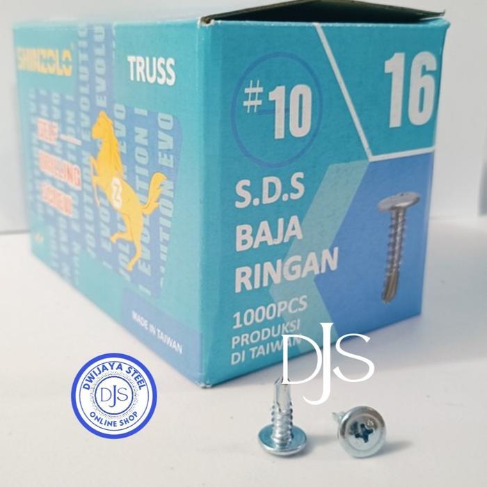 Terlaris Sds Truss Head (+) 10X16 Shinzolo Sekrup Sds Kepala Gepeng (+) 16Mm Truss Head Drilling