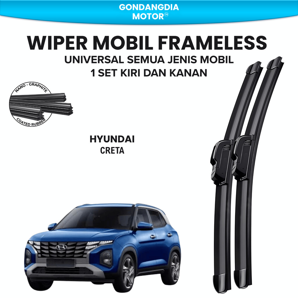 Wiper Hyundai Creta Frameless Kaca Depan Mobil