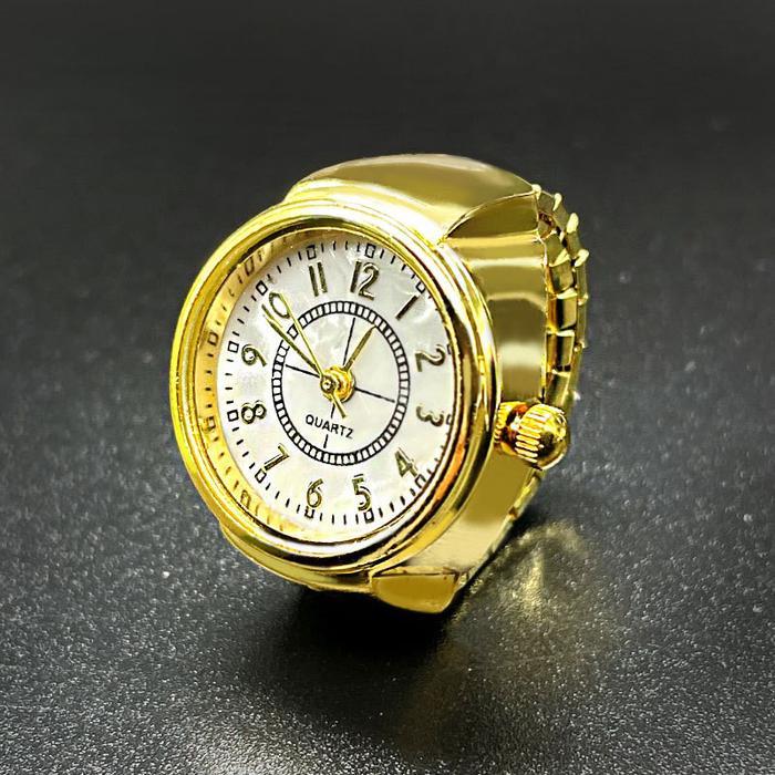 Vixplorn Jam Tangan Cincin Digital Emas / Jam Tangan Retro Cincin Mini / Perhiasan Jam Tangan Pelaja