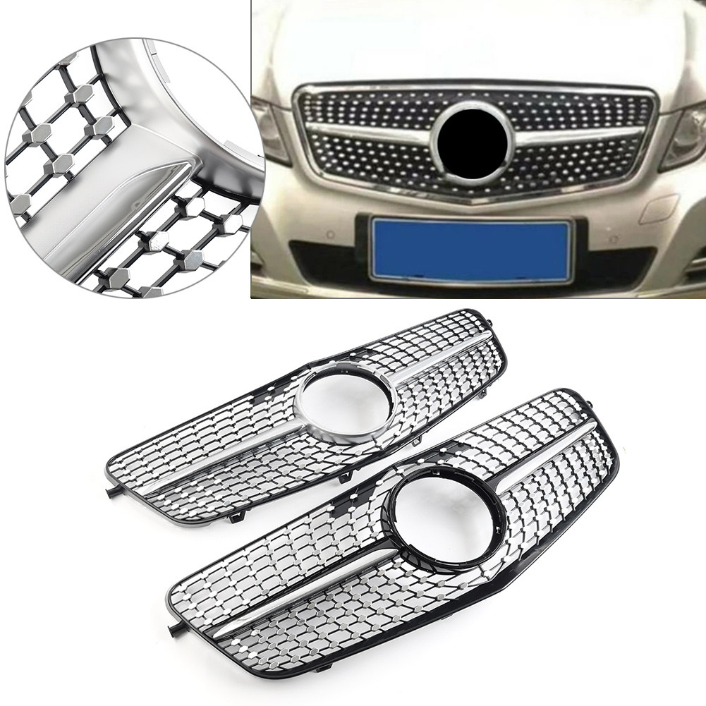 CAR FRONT BUMPER HOOD RADIATOR GRILL DIAMOND STYLE GRILLE FOR MERCEDES BENZ E-CLASS W212 4 DOOR 2010