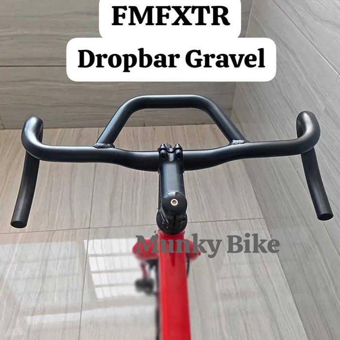 FMFXTR Dropbar Drop Bar Flare Stang Double 31.8 OS Oversize 440 480 mm Sepeda Gravel Touring