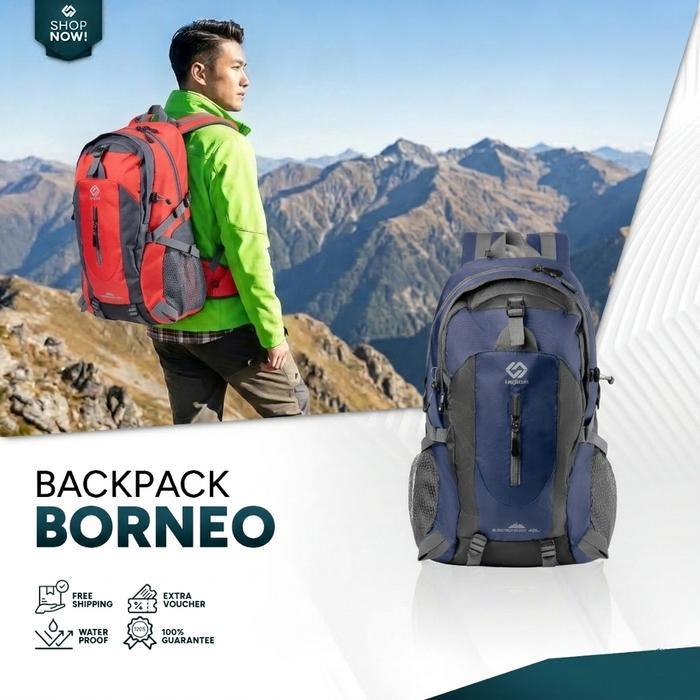 Eiger - Tas Ransel Gunung Borneo Backpack Carrier Hiking Camping Outdoor 40L Tas Travelling Tas