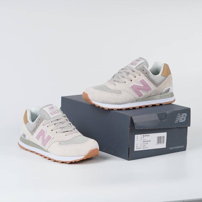 Promo Sepatu Nb New Blance Women 574Lcc Beige Pink Terlaris