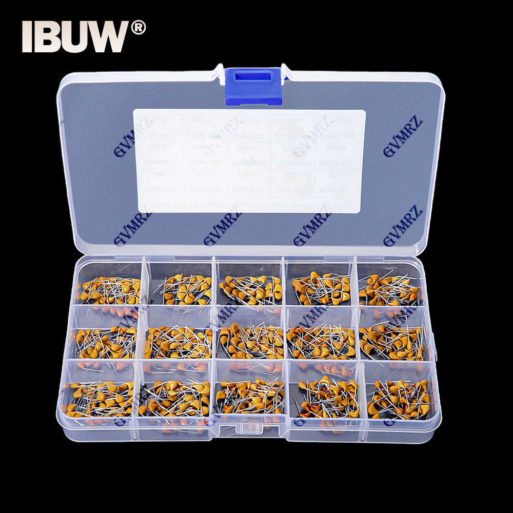450PCS Monolithic Ceramic Capacitor Kits 10pF - 100NF 50V 10PF 30PF 47PF 56PF 68PF 100PF 200PF 300PF