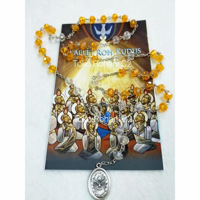 Rosario Roh Kudus 6mm (Rosario + Kartu Doa Roh Kudus) - Kalung