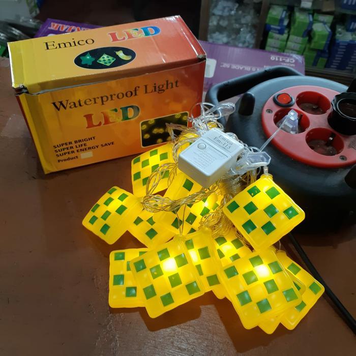 CUCI GUDANG LAMPU LEBARAN HIASAN KETUPAT 12 LAMPU