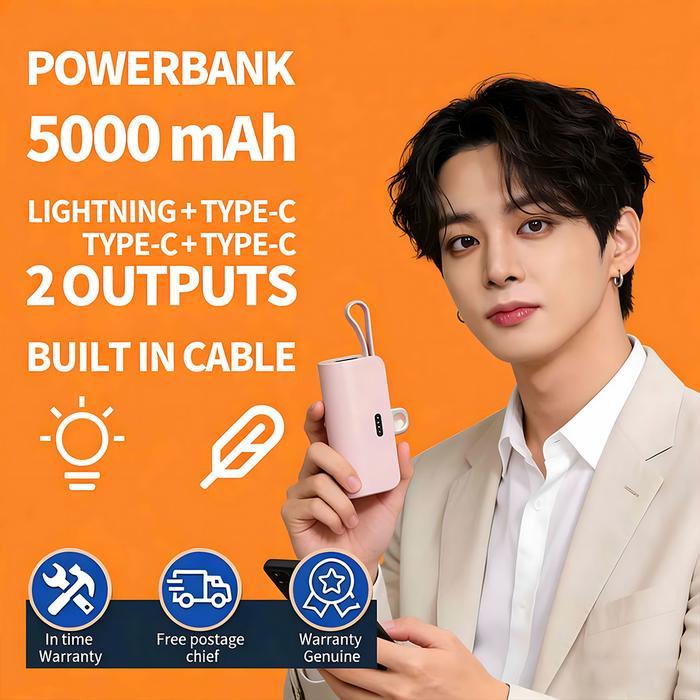 Promo Lentiven Powerbank 5000 Mah Mini Fast Charging Suport Iphone Dan Type Terlaris