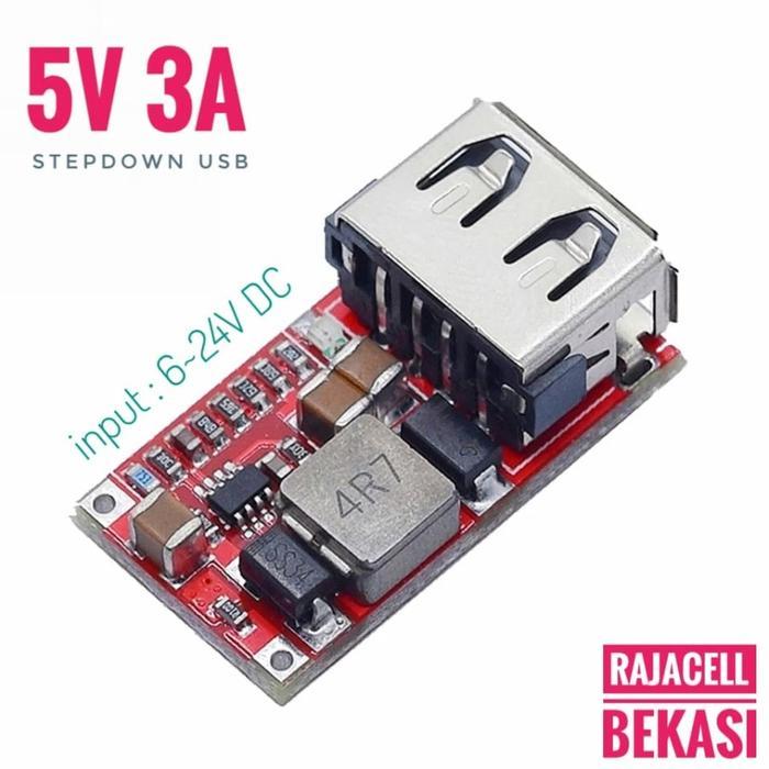 STEPDOWN CHARGER USB 5V 3A STEP DOWN PENURUN TEGANGAN 6V 12V 24V TO 5V