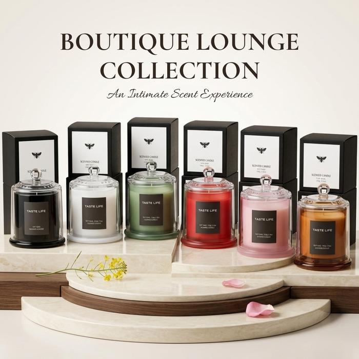 Eclat Candles Boutique Lounge Collection - Fresh Floral Woody Aromatherapy Soy Candle 150G 40H Es006