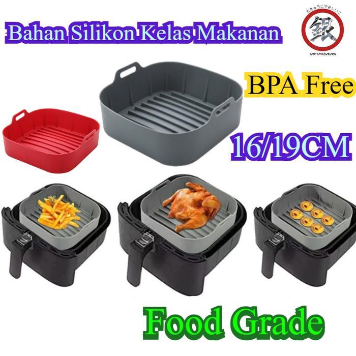 Mitochiba Kitchen - BPA Free 16/19cm Bahan Silikon Kelas Makanan Wadah Air Fryer Air Fryer Silicone