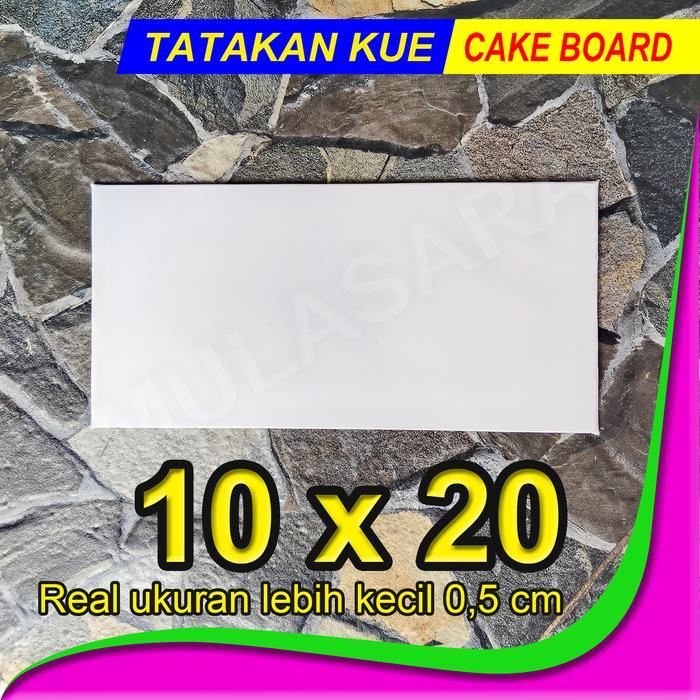 Tatakan kue 10x20 PUTIH cake board / alas cake / tatakan kue ulang tahun