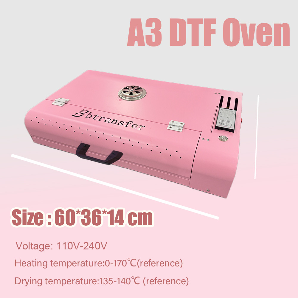 Pink Bright Color DTF Oven Machine for A3 DTF Printer Heat Drying Dryer Heat Transfer Prints Oven