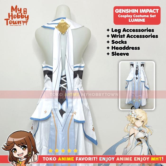 Kostum Cosplay Anime Game Genshin Impact Lumine