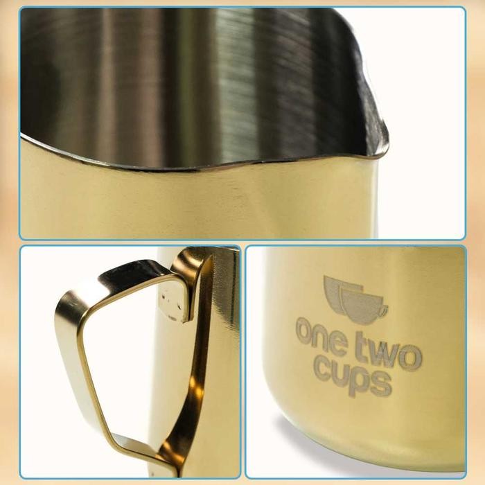 

ONE TWO CUPS GELAS MILK JUG KOPI ESPRESSO LATTE ART STAINLESS 350ML - AA0052
