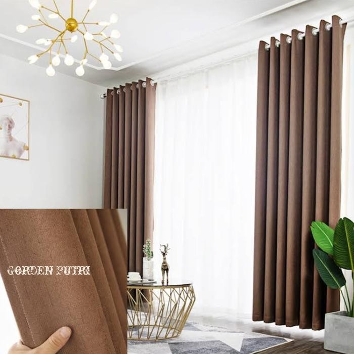 Gorden Jendela Bahan Preum Blackout Polos / Tirai Pintu Preum / Hordeng Tebal Ruang Tamu Nimalis