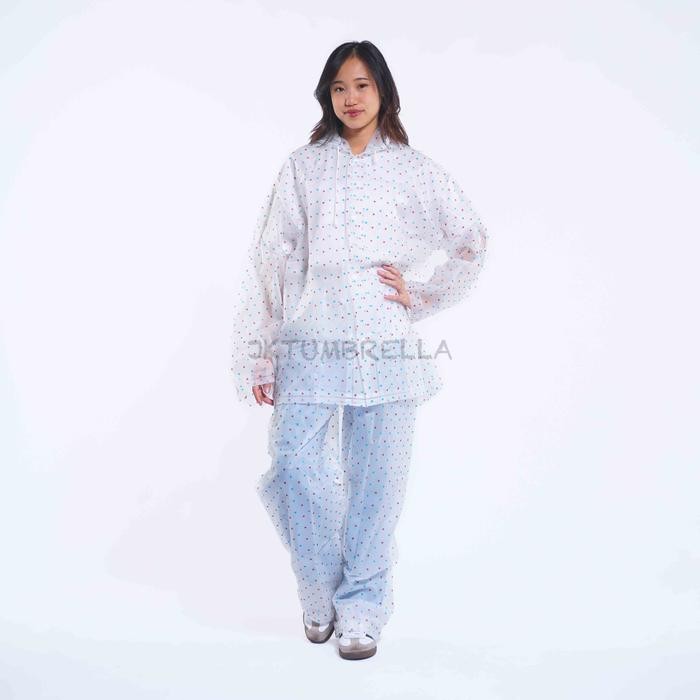 Jas hujan wanita / setelan jas hujan / Jas Hujan Transparan / Jktumbrella - GRC - MJ827