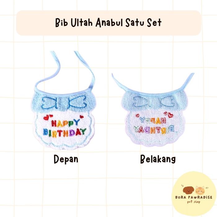 Bib Ulang Tahun Kucing / Bib Ulang Tahun Anjing / Birthday Pet Bib / Topi Ulang Tahun Anjing / Topi