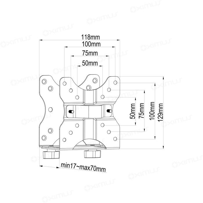 

Bracket Mini PC CPU Holder Oximus EV41 Vesa Holder Pole Holder Underdesk Mount Custom Adjustable